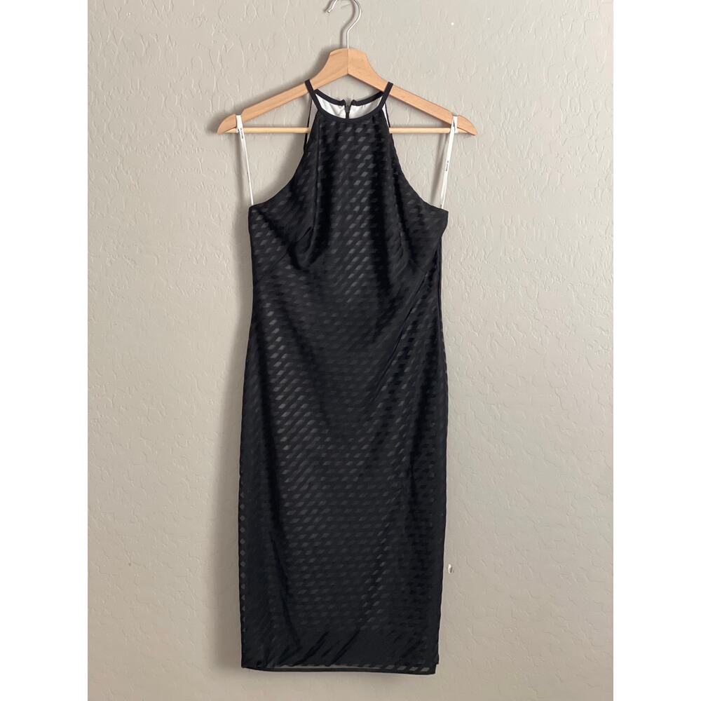 Bailey/44 Black high neck dress with pattern - 4